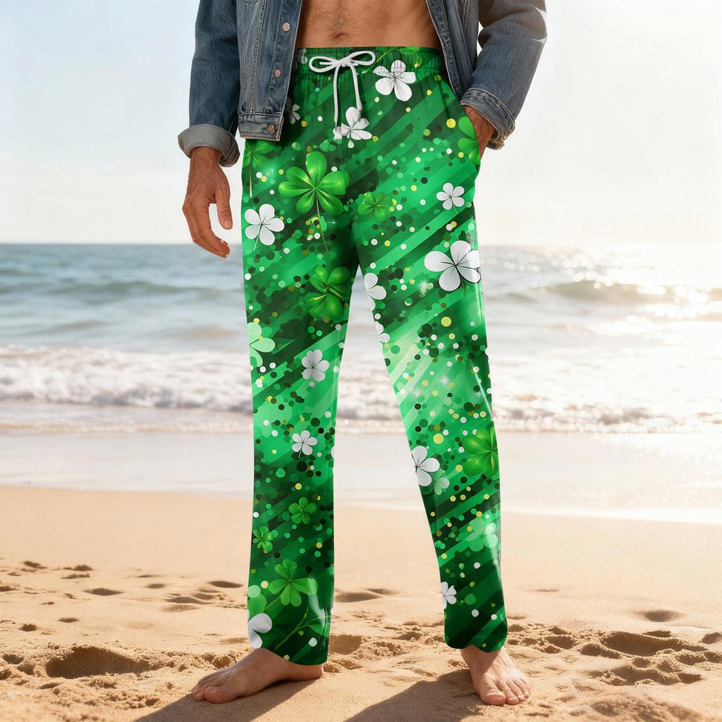 Men's Home Soft Pajama Pants Drawstring With Pockets Casual Sports Pants