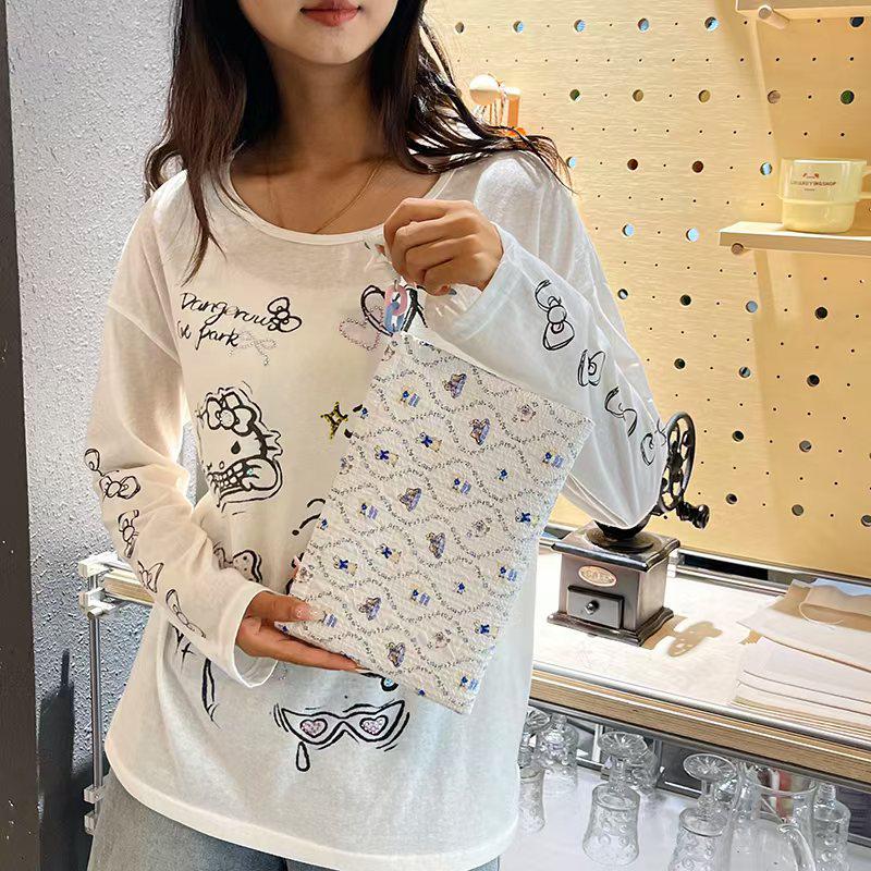 2025 Girls' Embroidered Solid Color Grid Shoulder Bucket Bag - Fashionable Outdoor Crossbody