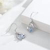 Charm Female Blue Zircon Stone Butterfly Drop Earrings Cute Trendy Bridal Silver Color Dangle Wedding  For Women
