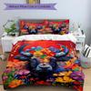 3pcs Bull Flowers Duvet Cover Set, 1 Duvet Cover + 2 Pillowcases (No Insert), High-Definition Print, Home & Dorm yy251123048