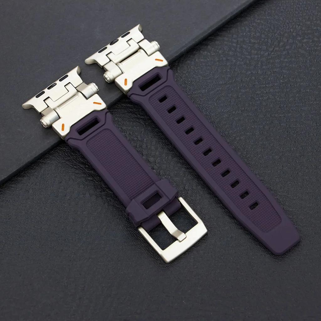 Silicone Sport Band for Apple Watch Ultra 49mm 45mm 42 44mm Rubber Strap for iWatch Series 9 8 7 Se 6 5 4 Ultra 2 49 Correa