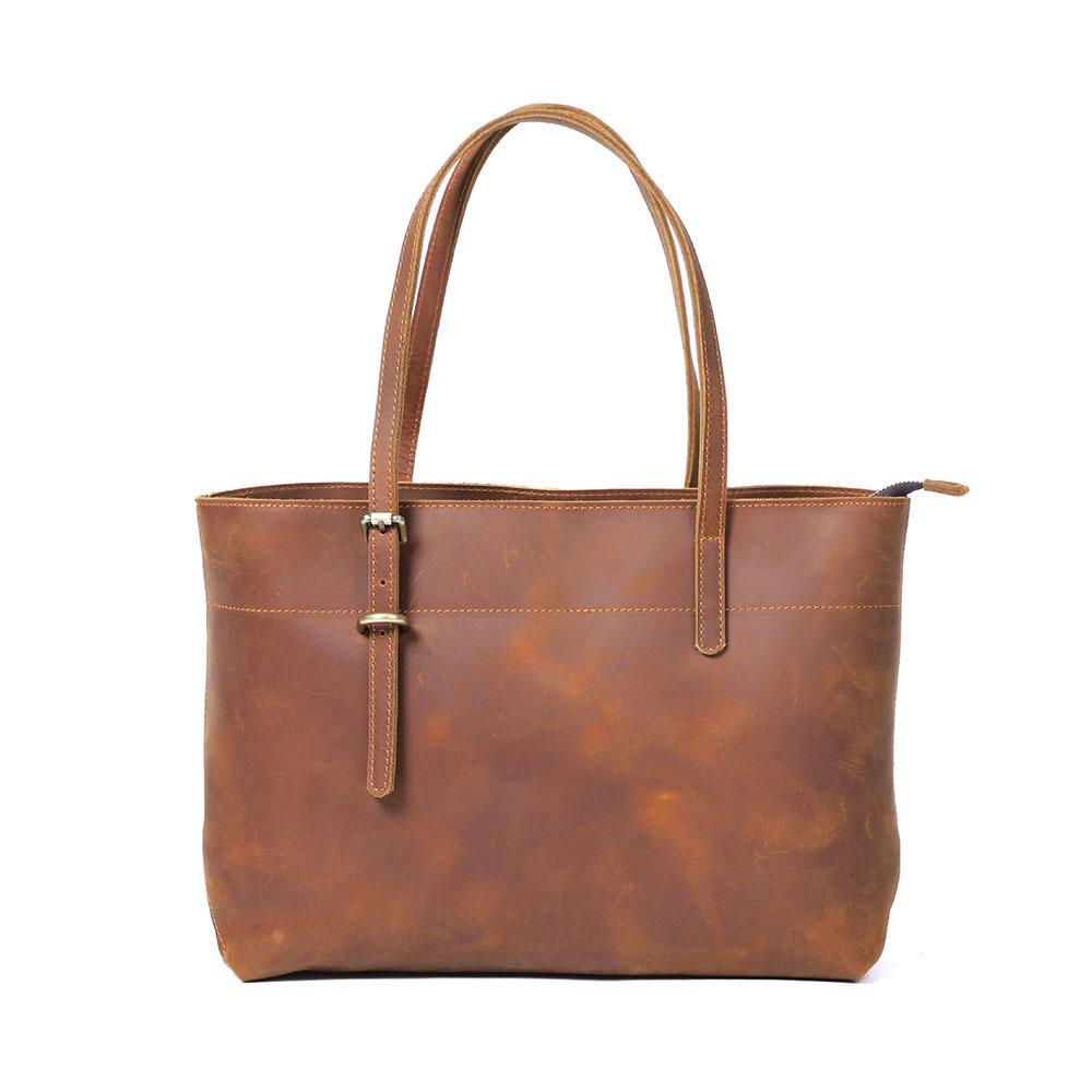 

Retro Handmade Genuine Leather Women s Shoulder Tote Bag