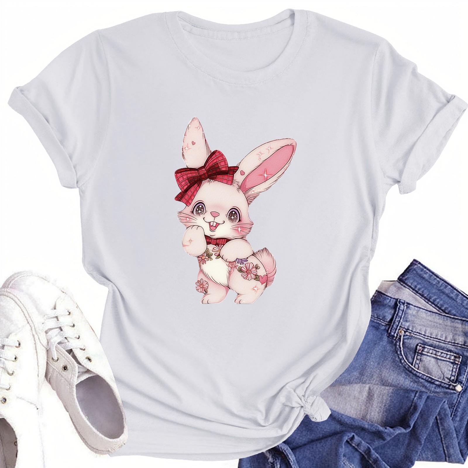 

T Shirts Short Sleeve Tees For Women Fashion Tops Lightweight Soft Casual Summer Outfits Clothes XL білий