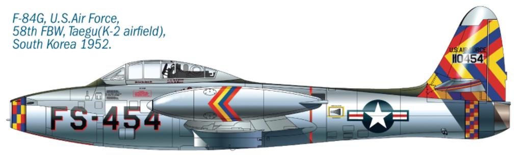 Italeri Scale American Thunderjet Plastic Model Kit IT1321 1/72 F-84G (Airplane)