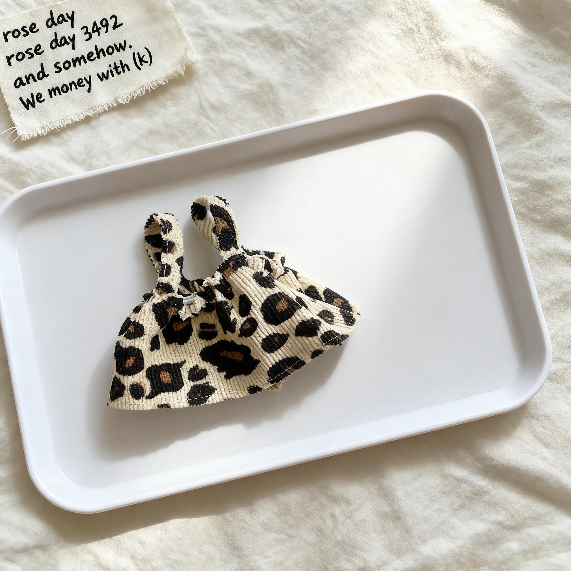 

zsiga doll clothes leopard print skirt 10cm doll clothes retro corduroy suspender skirt mini doll clothing 10-17cm Universal