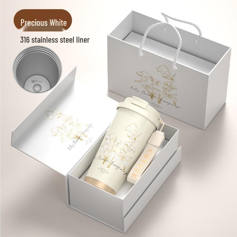 Lily High-Value Thermos Mug with Straw for Students - Large Capacity for Coffee & Water