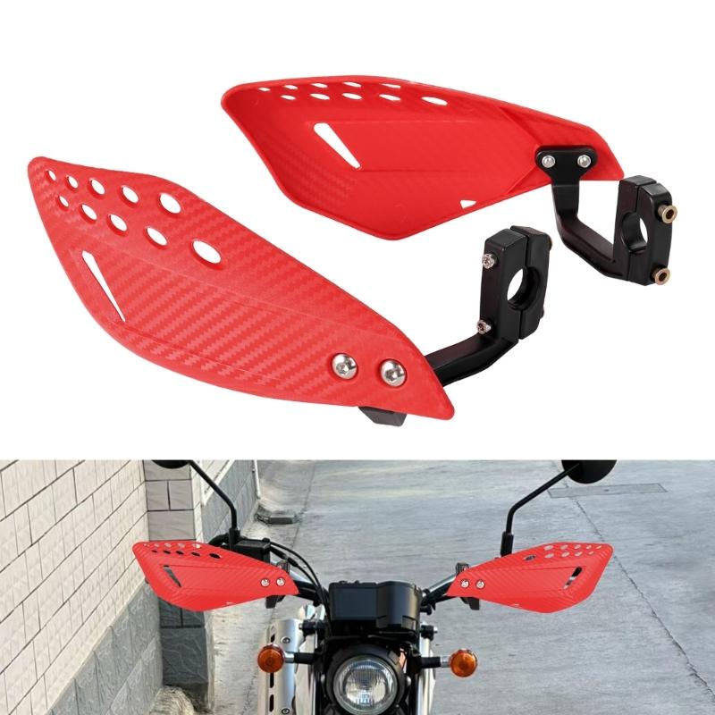 Dirt Bike Handguard Kit with Clamp On Handlebar Brackets, Vented Guard Pair, and Hand Cover for Trail Route Use