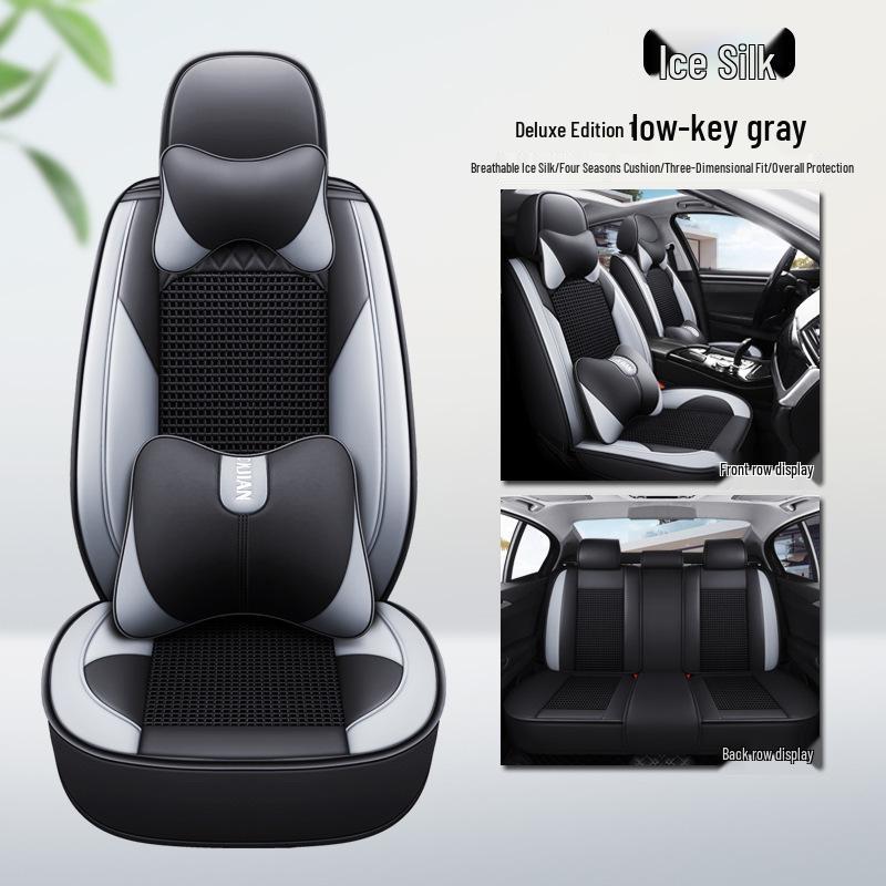 All-Season Leather & Ice Silk Car Seat Cushions for Golf Corolla RAV4 Romeo