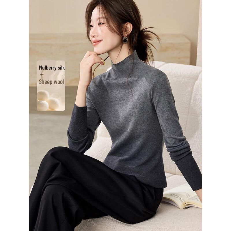 Mohan Yimei Gradient Wool Silk High-Neck Sweater XL