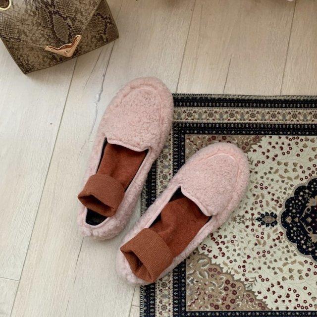 Buty z futra pluszowego misia, stopa jagnięca na wełnianej soczewicy, damskie bawełniane buty, aby utrzymać ciepło