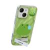 Applicable To Apple 15 Mobile Phone Case Summer Iphone14pro Sweat Frog Doll Invisible Bracket 13 Feather Yarn IMD Hard