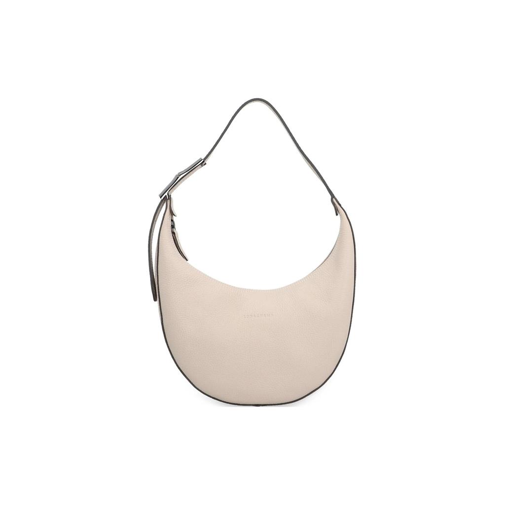 Longchamp Le Roseau Essential 28 Geprägtes Logo Reißverschluss Kalbsleder Halbmond Umhängetasche Mittel Damen Umhängetasche Mandel 10218968266