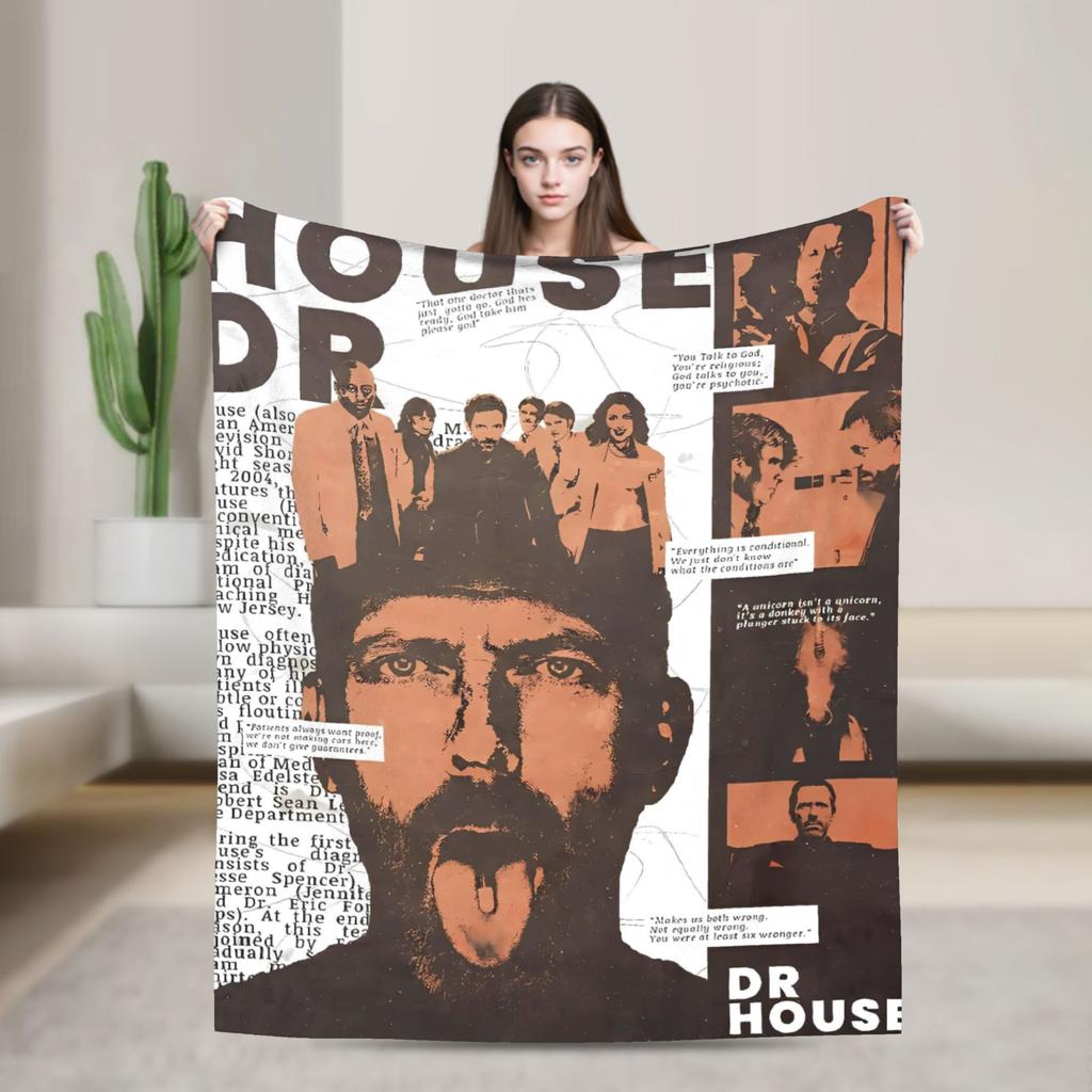 Dr Gregory House Blanket Decorative Flannel Throw Blanket For Couch Chair Super Warm Ized Quality Bedspread