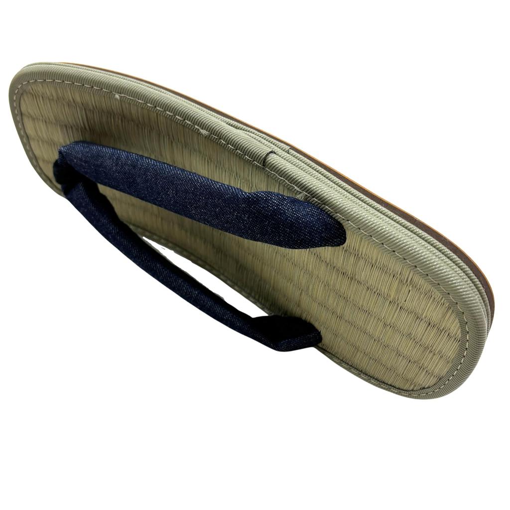 Edoten Shigi Geta Made in Rush Grass Lightweight Denim Strap Size LL Sandals, Japan, Sandals, Double-Ply Sole, Sole, (Black Lining),