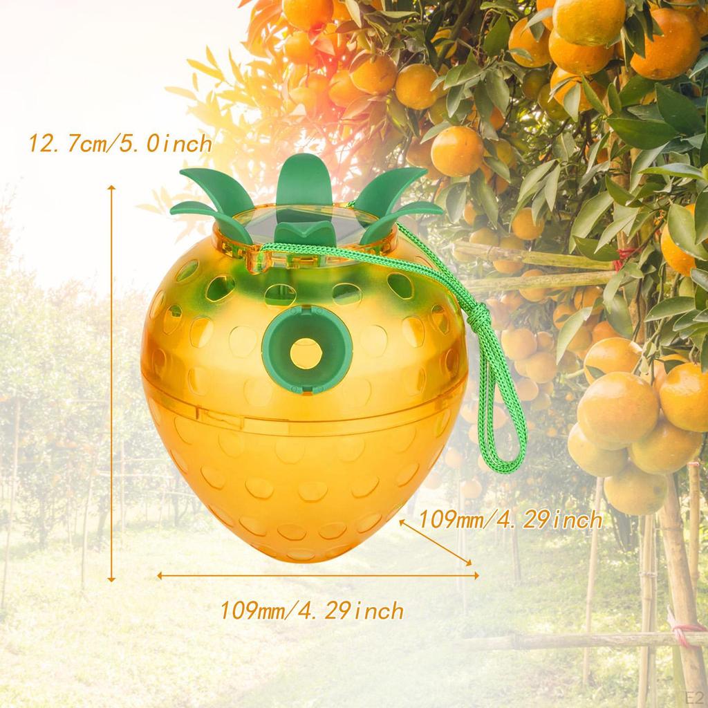 2Pcs Wasp Traps Outdoor Hanging Solar Powered with LED Carpenter Bee