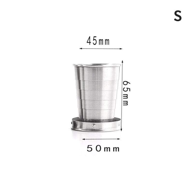 

1 шт., 75/150/250 мл, складная чашка из нержавеющей стали с брелком, портативные выдвижные телескопические чашки