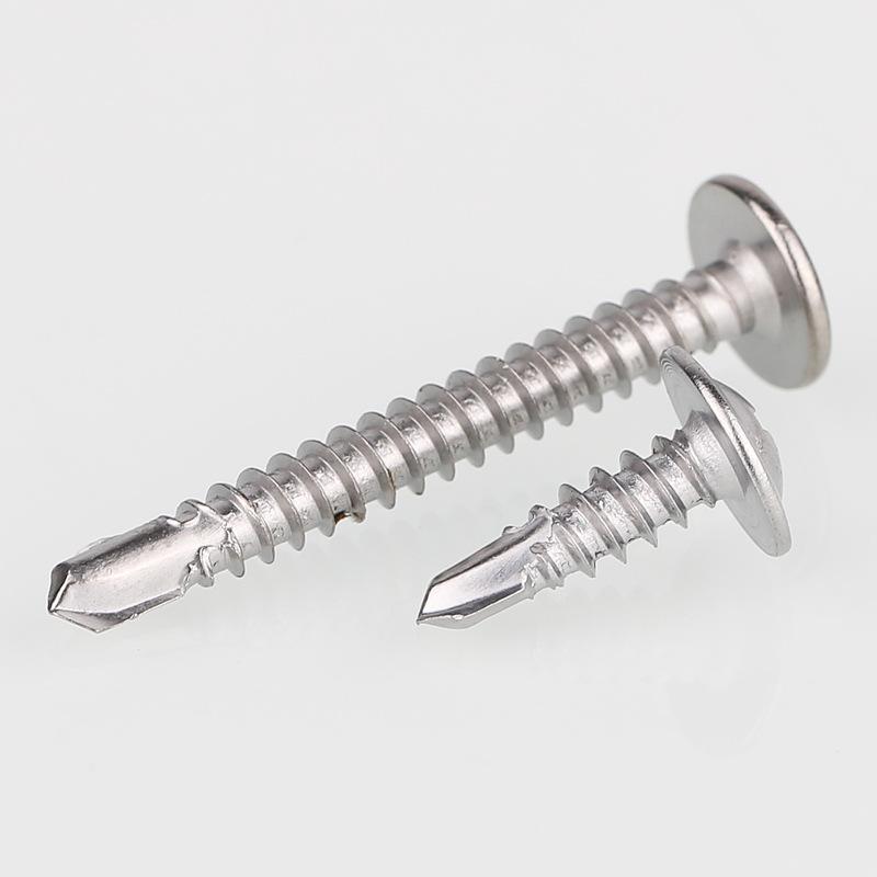 410 Stainless Steel Round Head Self-Drilling Screws with Washer - Swallow Tail Pan Head