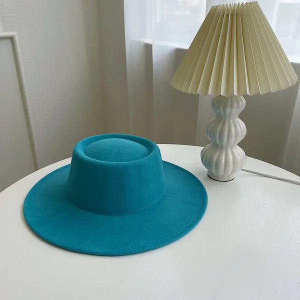 WTEMPO Retro Elegant Large Bucket Performance Hats Women Autumn Winter Stylish Versatile Warm Office Ladies Solid Color Commuting Fedoras