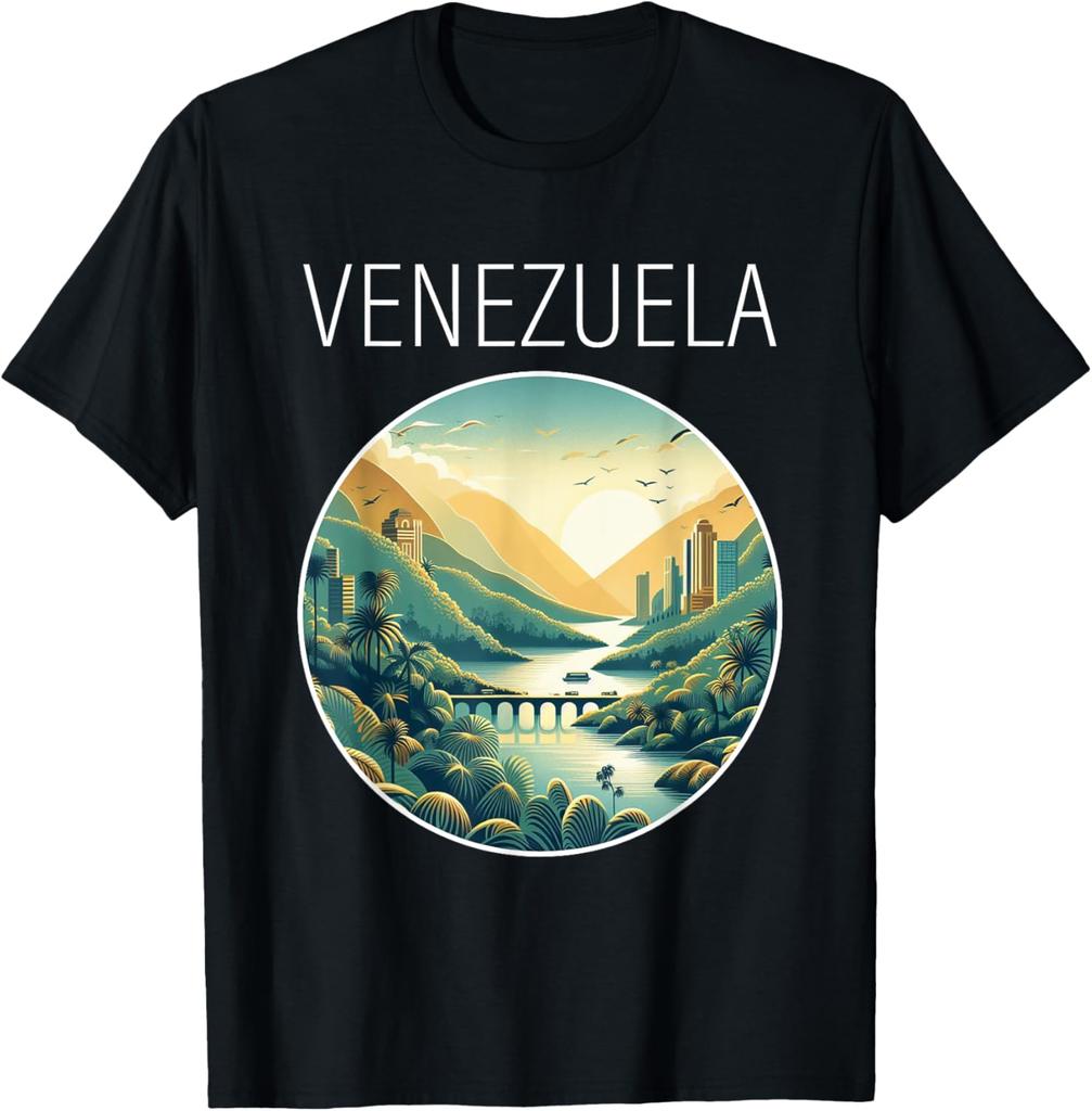 Venezuela Scenery Art Deco TShirt Women Unisex Summer Outdoors Vintage Aesthetic High Quality Cotton Graphic T Shirts Fashion