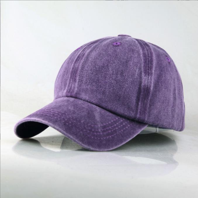 Unisex Washed Cotton Distressed Baseball Cap - Solid Color Soft Top Hat for Men and Women