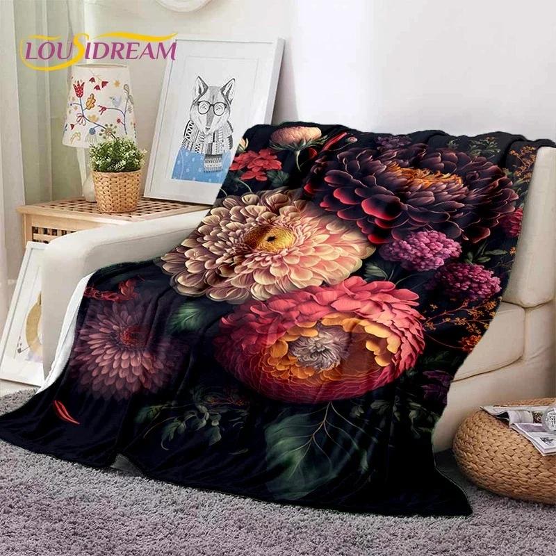 Dream Sun Flowers Nordic Daisy Yumuşak Flanel Battaniye Yatak Odası Kanepe Piknik, Örtü Açık Hava Eğlence Öğle Uykusu Hediyesi