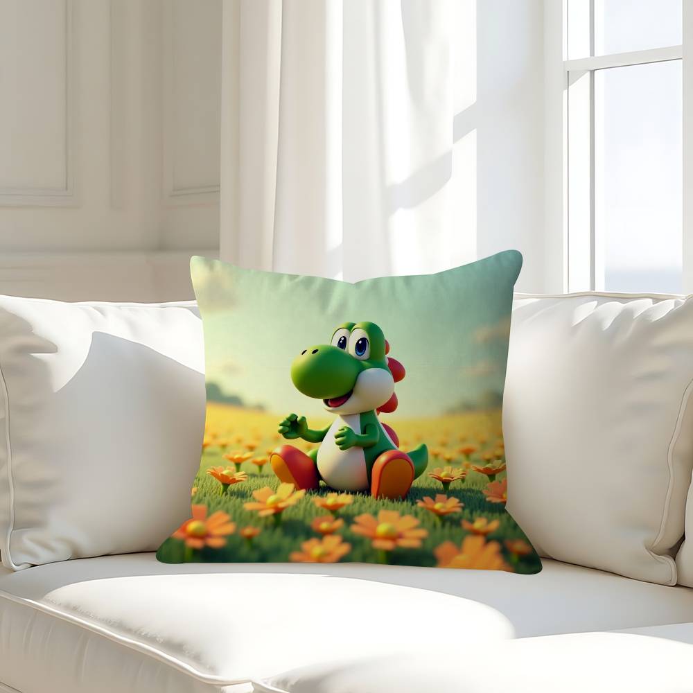 Yoshi Dinosaur Personalized Picture Text Home Decorative Pillows Household Gifts 45x45cm