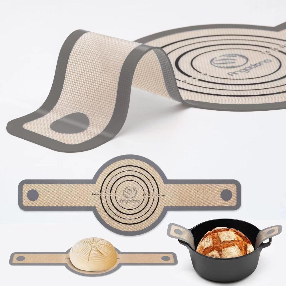 Silicone Bread Sling Dutch Oven Non-Stick Silicone Bread Baking Mat With Extra  Reusable Long Handles Bread Baking Sheet Liner