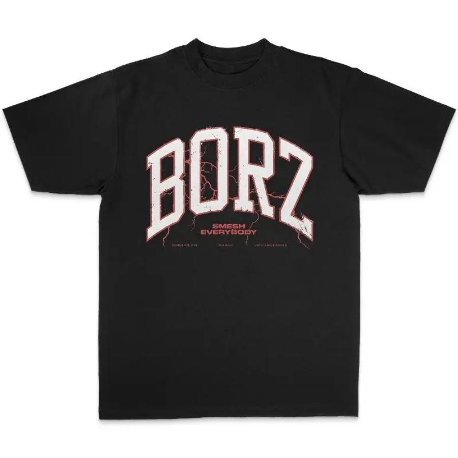 

Wolf King BORZ Футболка с надписью UFCT ММА Повседневная Фитнес Свободная Чистый хлопок Мужская футболка Женская футболка с коротким рукавом Парный стиль S чёрный
