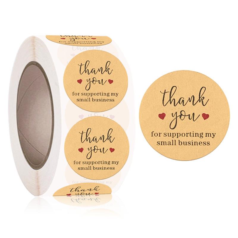 2Rolls  Kraft Paper Thank You Sticker 1 Inch   Seal Label  Stickers Scrapbooking  sticker maker