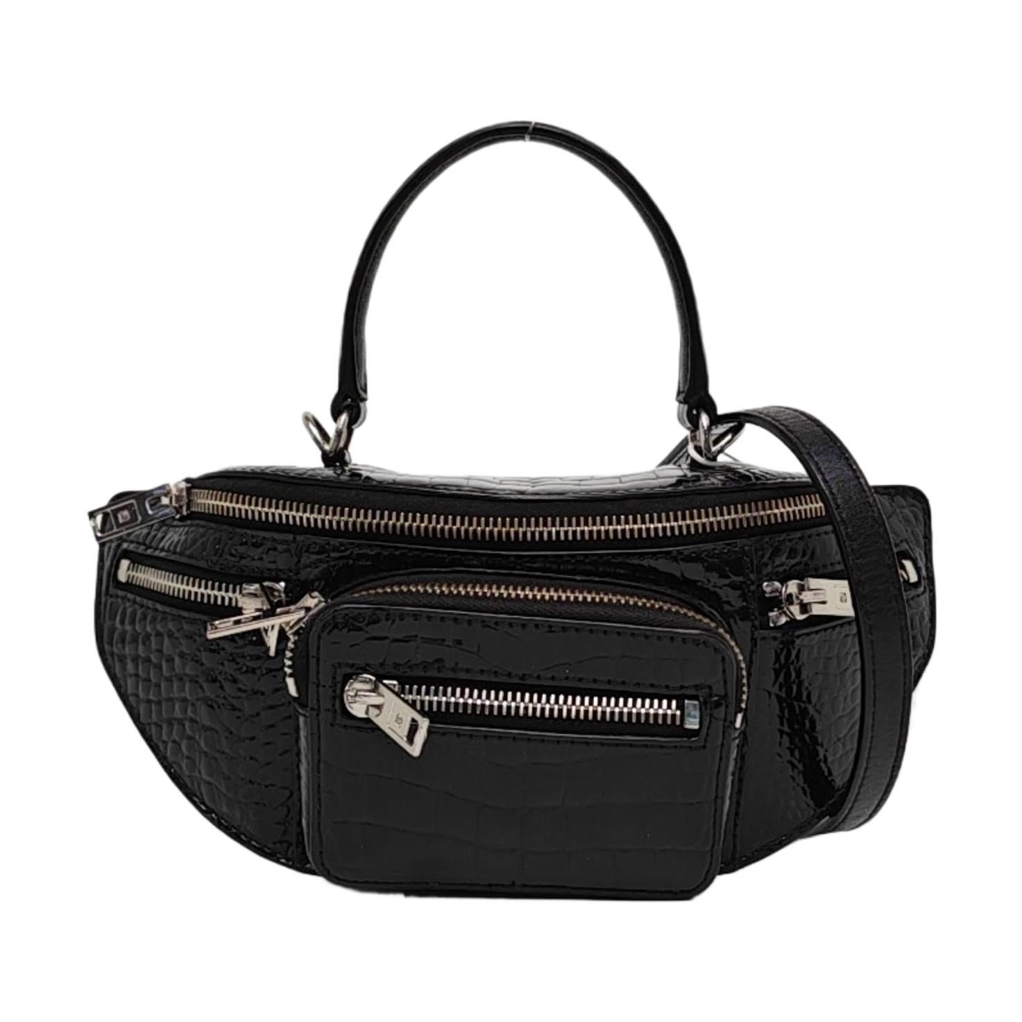 [Pre-Owned] Mini Crocodile Pattern Leather Handbag With Metal Chain - Excellent #Q085P0 ONE SIZE