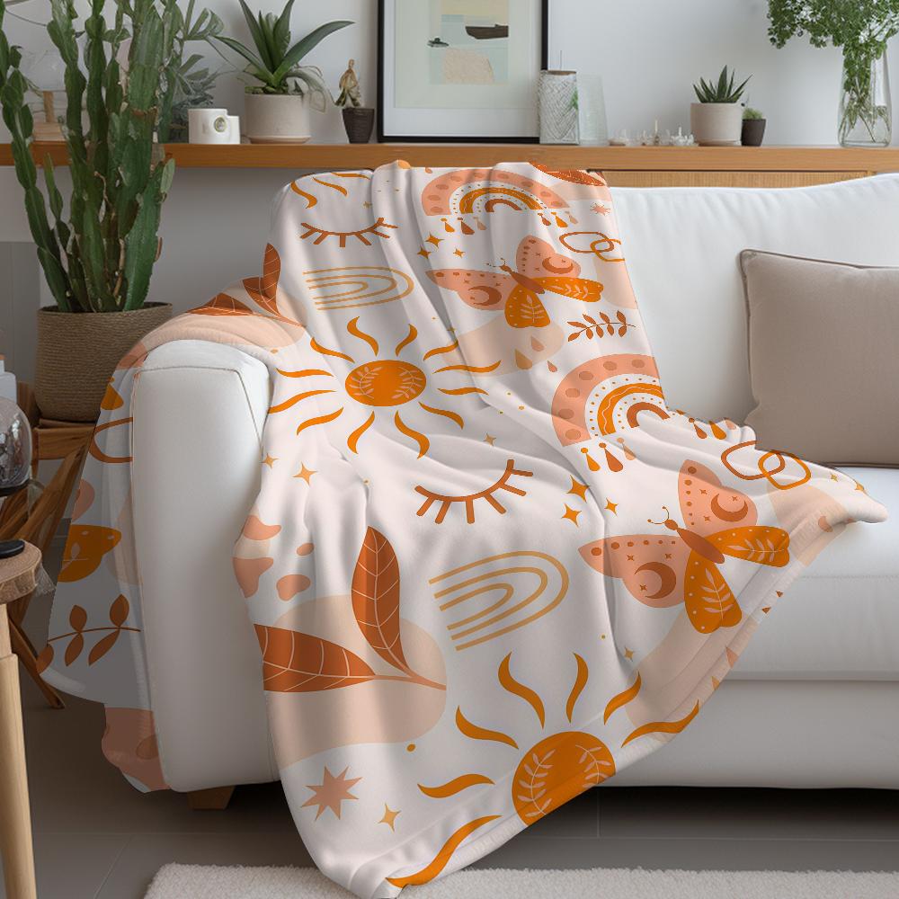 Cute Boho Style Art Blanket Warm And Soft Suitable For Bedroom Living Room Sofa Bed Office Travel Camping