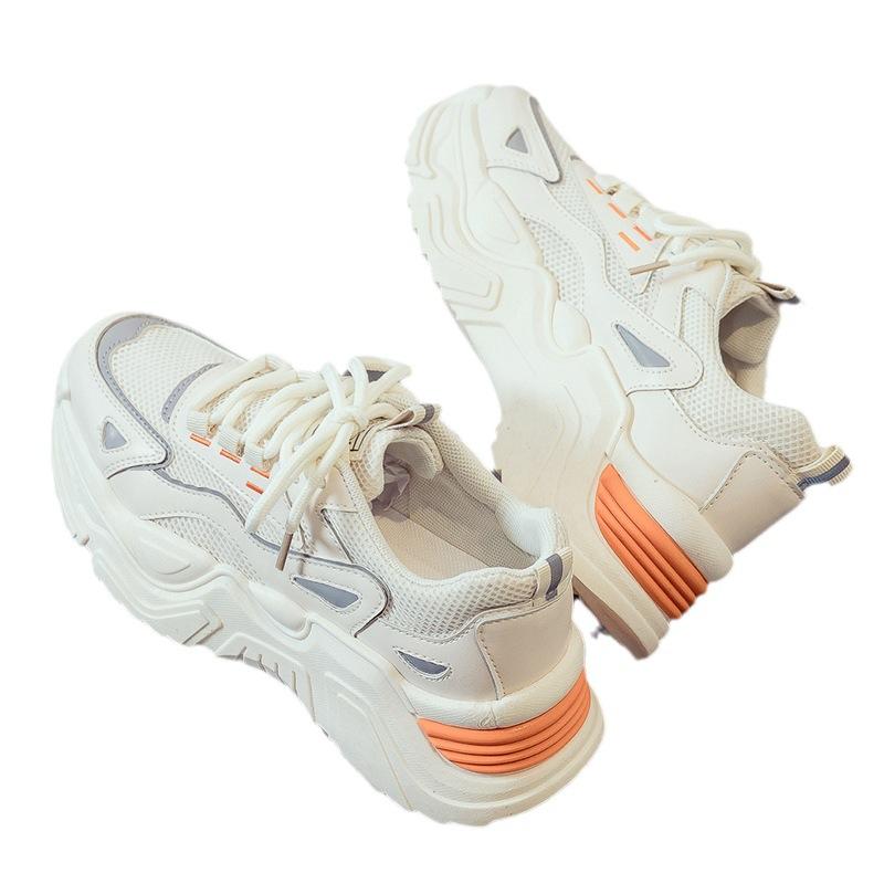 Summer New Casual Sports Dad Trendy Shoes Trendy Breathable Men's Shoes Versatile Height Increase Small White Board Shoes Net Shoes