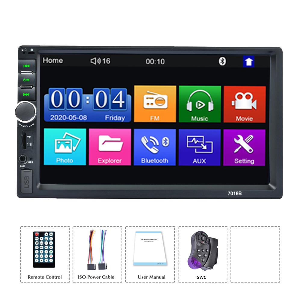 

MP5 7018B 2 Din Автомобильное радио 7 Автомобильный мультимедийный плеер с сенсорным экраном Universel Авто Аудио Bluetooth USB FM Swc Поддержка задней камеры 7018B SWC