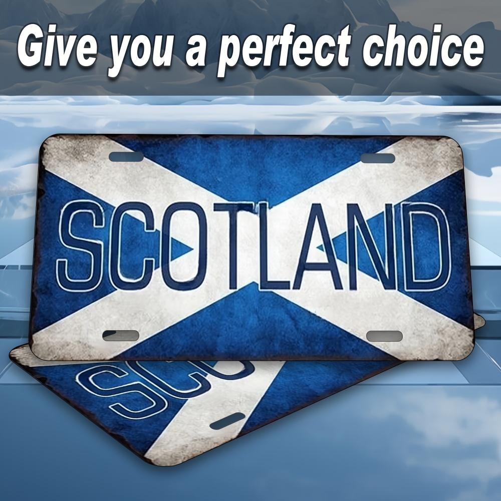 

D Flat Printing Vintage Distressed SCOTLAND with St Andrews Cross Flag Illustration Aluminum Tin Painting License Plate St 15x30cm(5.9x7.8inch)