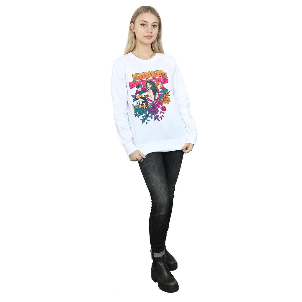 DC Comics Womens/Ladies Super Powers Neon Floral Sweatshirt