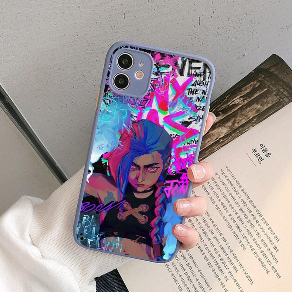 

Anime Arcane Jinx-Vi Phone Case for iPhone 14 11 12 13 Mini Pro Max 8 7 Plus X XR XS MAX Translucent Matte Cover iphone 11pro max