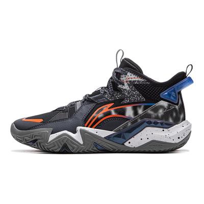 Li Ning Kids Basketball Series Comfortable Non-Slip Wear-Resistant Rebound Support Mid-Top Basketball Shoes Kids Basketball Shoes Black YKBU090-1