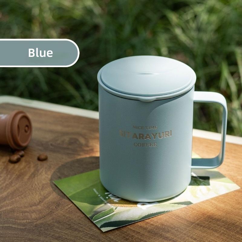 Przenośny kubek termiczny ze stali nierdzewnej, termos próżniowy, kubek na zimne i gorące napoje z uchwytem, kubek samochodowy, termiczny kubek podróżny, kubek izolowany na kawę