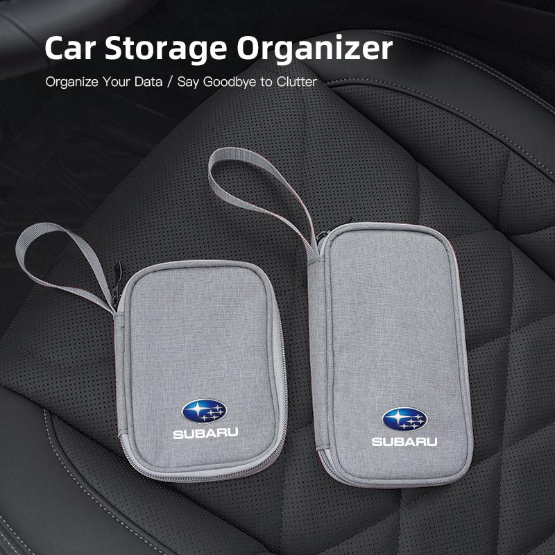 Car Travel Storage Bag Keys Earphone Card Pouch Zipper Portable Storage Box For Subaru STI XV Forester Legacy Impreza Levorg WRX pli0