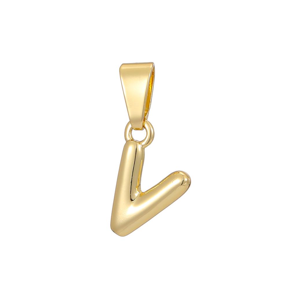 Brass Gold-Plated Letter Pendant - DIY Personalized 26-Letter Necklace
