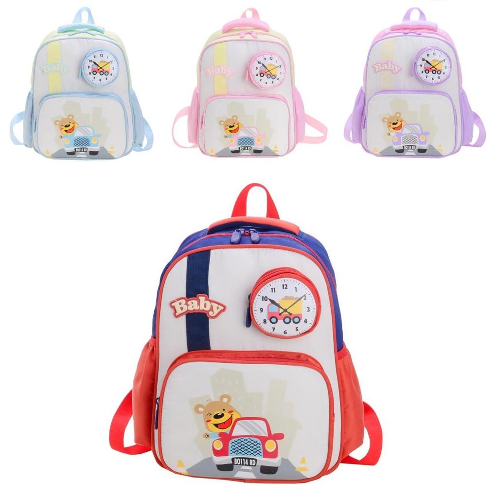 Cute And Breathable Nylon Children's Backpack Featuring Fun Animal Patterns