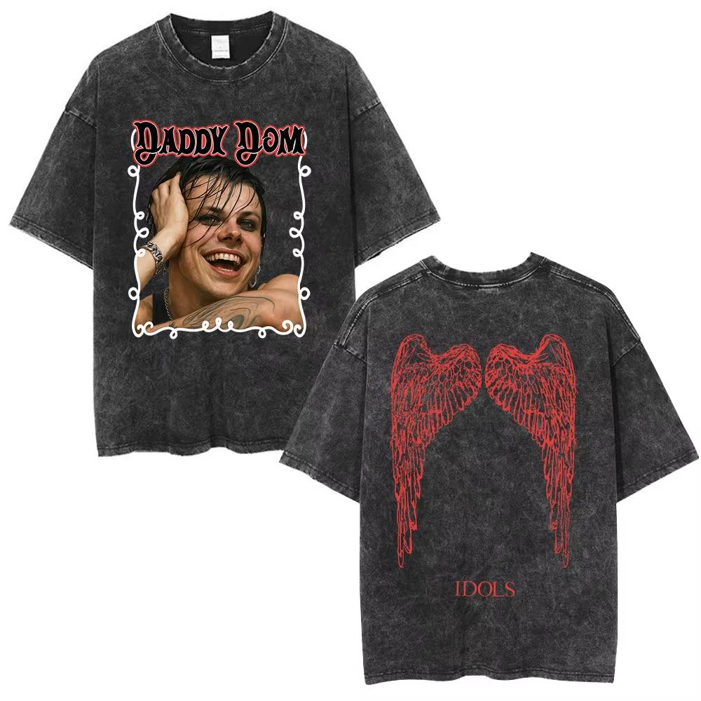 Washed Vintage Singer Yungblud IDOLS Album Merch Tshirt Men Women Clothing Fashion Short Sleeve Cotton Casual Oversized T Shirt