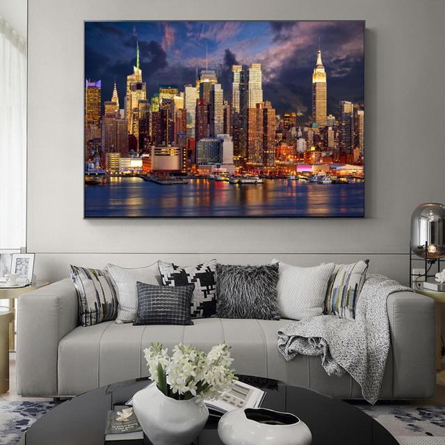 Canvas Painting Landscape Art City Night Posters Art Prints for Living Room Decoration Home Decor Sunset Wall Art Picture No Frame
