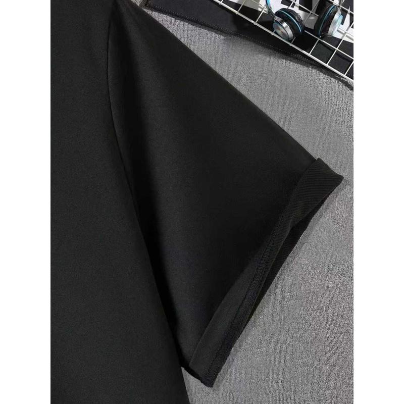HARDCORE Herren Gabber Grafik T-Shirt - Schwarz mit Weißem Logo Streetwear T-Shirt | Atmungsaktive Passform | Unisex Lässiges Kurzarm Rundhals | Ganzjahres