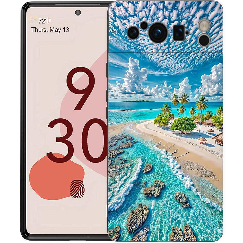 Seaside Scenery Wave Beach Phone Case For Google Pixel 10A 10 9 8 7 6 Pro XL 9A 8A 6A 7A 5G Soft Shockproof TPU Black Cover