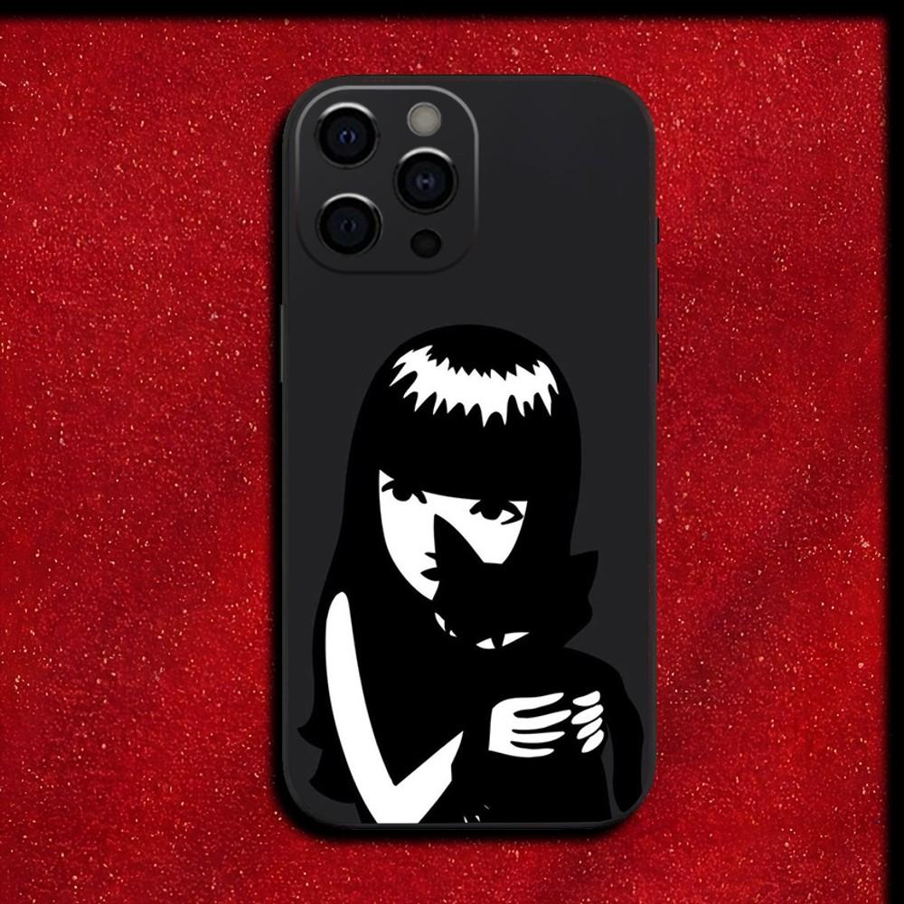 Cat E-Emily The Strange Phone Case For iPhone 16,15,14,13,12,11,Pro,X,XS,Max,XR,Plus,Mini Soft Black Cover