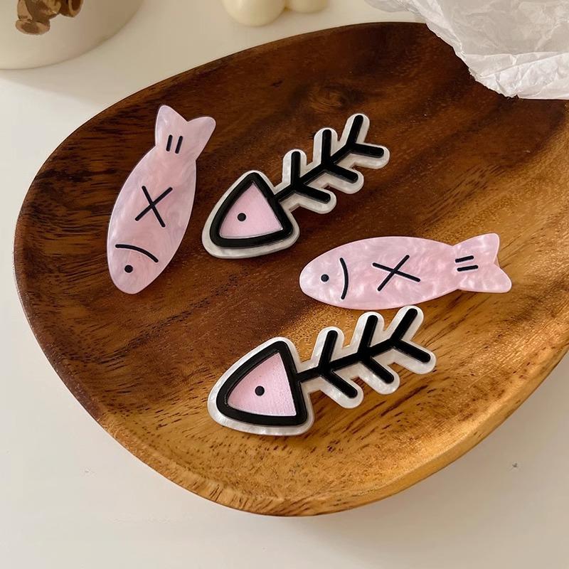 2 Stück/Los Damen Süße Niedliche Haaraccessoires Rosa Kleiner Fisch Haarspange Kinder Haarspangen Seite Entenschnabelspangen Mädchen Kopfschmuck