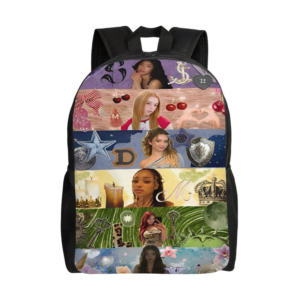 Katseye Members Kpop Backpack for Men Women High School Hiking Travel Daypack Korean Muisc College Shoulder Bag with Pocket