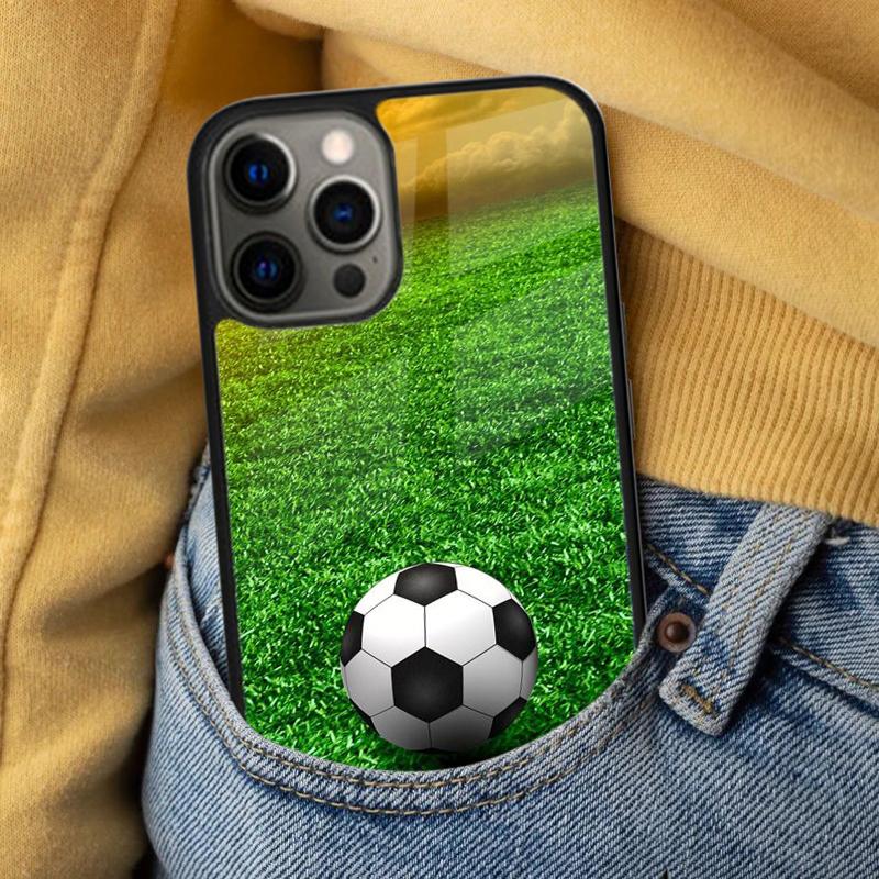 Football Soccer Soft Phone Case for iPhone 17 Air 16e Pro max 15 Pro 13 14 Plus 11 12 MagSafe Magnetic Coque