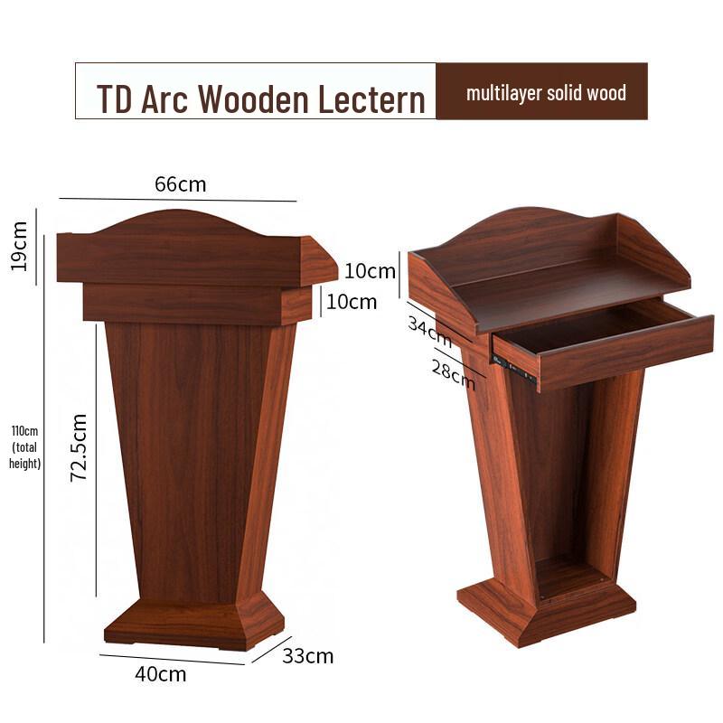 Jundingying T-D Arc Solid Wood Podium & Reception Desk